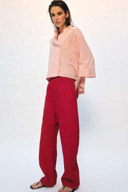 CAMISA ASIM?TRICA RAYAS ZW COLLECTION / Salm?n - Zara фото 2