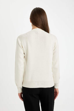 Кардиган стандартного кроя с круглым вырезом - Defacto фото 6