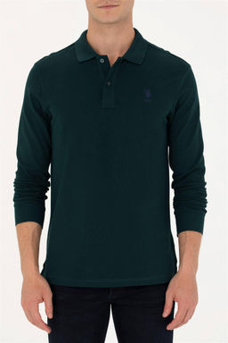 U. S. Polo Assn Мужская темно-зеленая базовая толстовка с воротником поло - U.s. polo assn фото 6