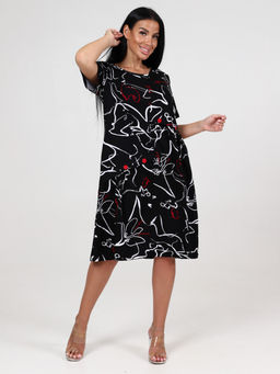 855 ПЛАТЬЕ ЖЕНСКОЕ (Узоры на черном) - А-дина фото 3