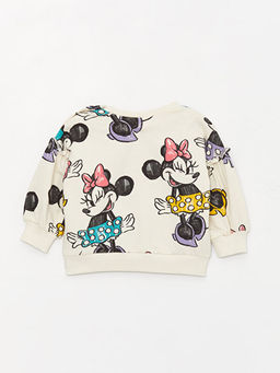 Bisiklet Yaka Uzun Kollu Minnie Mouse Bask?l? K?z Bebek Sweatshirt ve Pantolon 2li Tak?m - Waikiki фото 3