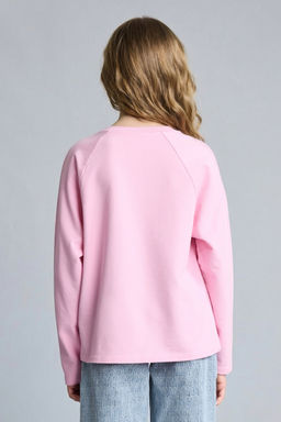 Oversize Geni_ Kal_p Bisiklet Yaka Ta_l_ Sweatshirt K_z _ocuk - Defacto фото 4