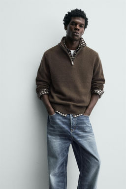 WOOL QUARTER-ZIP JUMPER - Zara фото 6