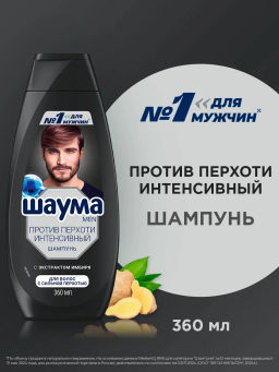 ШАУМА шампунь 360мл Мужской от перхоти INTENSIVE