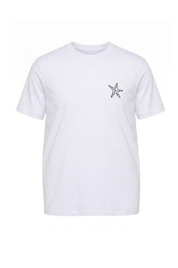 Beyaz Slim Fit Y_ld_z Bask_l_ %100 Pamuk T-Shirt TMNSS26TS00089