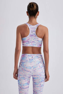 Спортивный бюстгальтер DeFactoFit с воротником-халтер и узором  фото 5