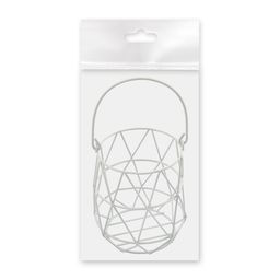 Миниатюра садовая Blumentag MET-084 Корзина металл 16 х 8.5 см 01 Белый