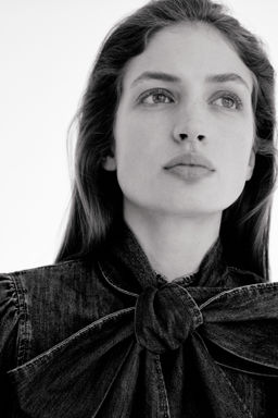 Blusa denim con fular decorativo - H&m фото 5