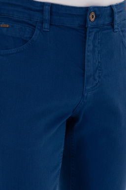 Erkek Slim Fit _ndigo Kanvas Pantolon