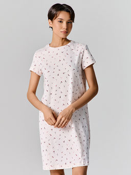 Сорочка ночная женская розовая с цветочным принтом - Mark formelle фото 2