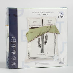 Постельное бельё Этель евро Кактус 200х217 см, 240*220 см, 50х70+3 см - 2 шт  фото 17