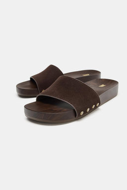 SANDALIA PLANA PIEL / Marr?n - Zara фото 3