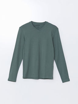 V Yaka Uzun Kollu Erkek Sweatshirt