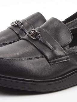 03-DEB103-1 BLACK Лоферы женские (натуральная кожа)