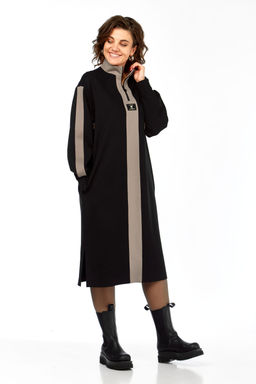 Платье Olga Style С972 черный-коричневый