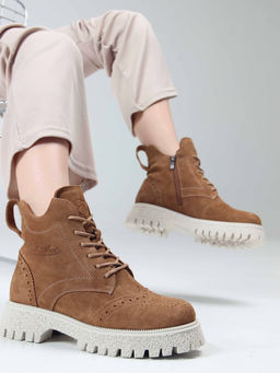 Ботинки 338.1541be. светло-коричневый замша/Шерсть