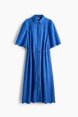 Vestido camisero de algod?n con bordado ingl?s