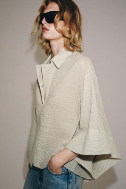 CAMISA CUADROS ZW COLLECTION / Beige - Zara фото 2