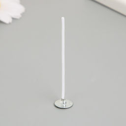 Цена за 100 шт. Фитиль для свечи хлопок, металл белый 6 см