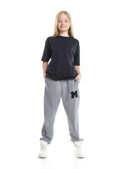 Брюки спортивные с эмблемой 22-7611 светло-серый меланж - Mini maxi фото 12