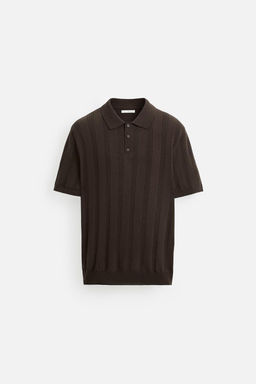 RIBBED KNIT POLO SHIRT - Zara фото 24
