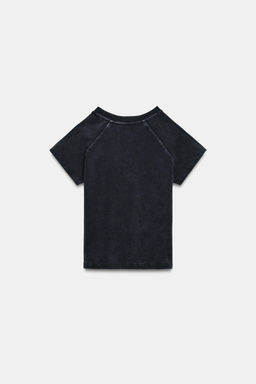 CAMISETA EFECTO LAVADO TACHAS / Carb?n - Zara фото 2