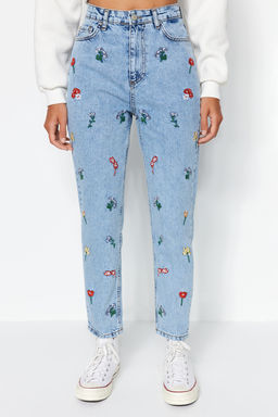 Mavi Nak?sl? Yuksek Bel Mom Jeans TWOSS21JE0591 - Trendyolmilla фото 4