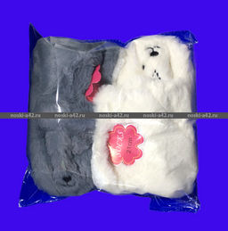 Цена за 2 пар. 2 ПАРЫ - Носки-САПОЖКИ детские с мехом Мордочки ВЫСОКИЕ длина подошвы 17-18 см - For you фото 5