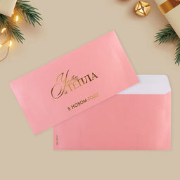 Конверт для денег, набор 10 штук, «С Новым годом», тиснение, 22×11 см