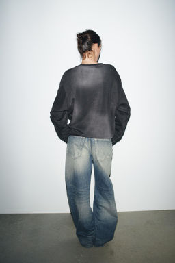 FADED-EFFECT RIPPED SWEATSHIRT - Zara фото 4