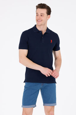 Мужская темно-синяя футболка с воротником поло Basic - U.s. polo assn фото 2