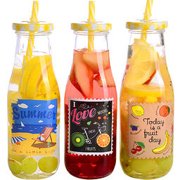 27817 Бутылочка для смузи 0,4 л с трубочкой LR (х24) цвет в ассортименте