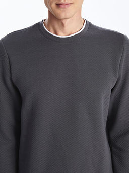 Bisiklet Yaka Uzun Kollu Erkek Sweatshirt