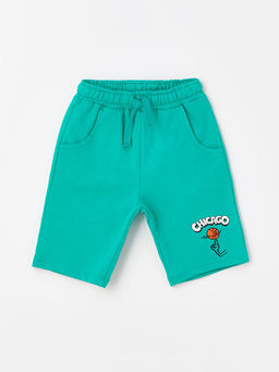 Bisiklet Yaka K?sa Kollu Bask?l? Erkek Bebek Ti??rt ve ?ort 2li Tak?m - Waikiki фото 3