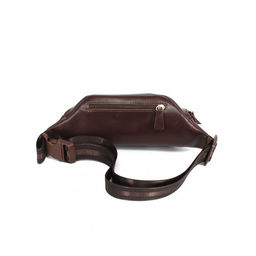 Сумка мужская натуральная кожа (на пояс) Croco-856, 1 отд, коричневый матовый (5) 263789  фото 2
