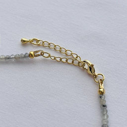 Бусы из Лабрадора и Лунного камня со вставкой - Радуга самоцветов фото 4