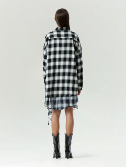 ЕМКА / Платье-рубашка миди в клетку - Emka фото 5