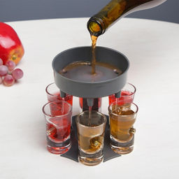 Набор непробиваемых стопок с наливатором Русская рулетка, 6 шт., 40 мл