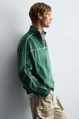 VELOUR ZIP-UP SWEATSHIRT