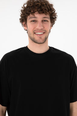 Erkek Oversize Fit Bisiklet Yaka Siyah Ti__rt Sepette S_rpriz _ndirim - U.s. polo assn фото 3