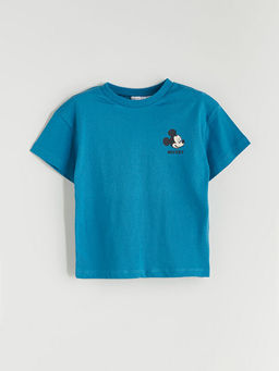 Mickey Mouse Bask?l? Erkek Bebek Ti??rt ve ?ort 2li