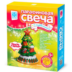 Парафиновая свеча с подсвечником Ёлочка