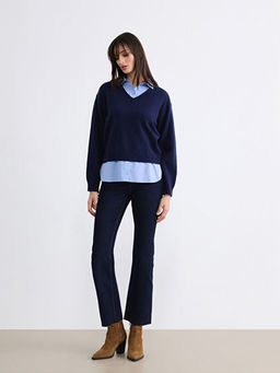 Crop Flare Kad?n Jean Pantolon