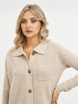 кардиган женский бежевый из шерсти - Glenfield фото 7