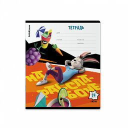 Цена за 10 шт. Тетрадь школьная ученическая ErichKrause Ну, Погоди! Каникулы, 24 листа, клетка (в плёнке по 10 шт.)_MIX-PACK  фото 4