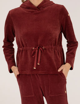 Bordo Comfort Fit Kap__onlu Sweatshirt