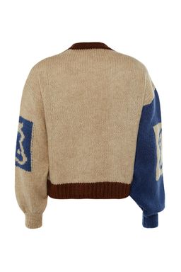 Tas Yumusak Dokulu Renk Bloklu Triko Kazak TWOAW22KZ2106 - Trendyolmilla фото 8