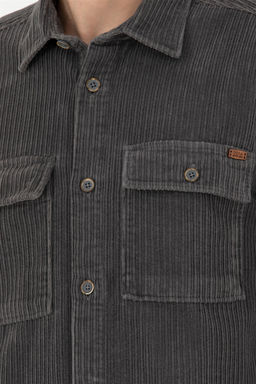 Мужская рубашка антрацитового цвета с длинным рукавом - U.s. polo assn фото 7