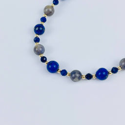 Браслет регулируемый из Лазурита, Иолита и Содалита - Радуга самоцветов фото 4