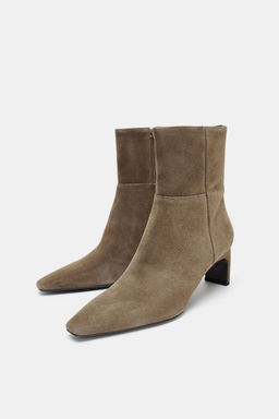 SUEDE KITTEN HEEL ANKLE BOOTS - Zara фото 15